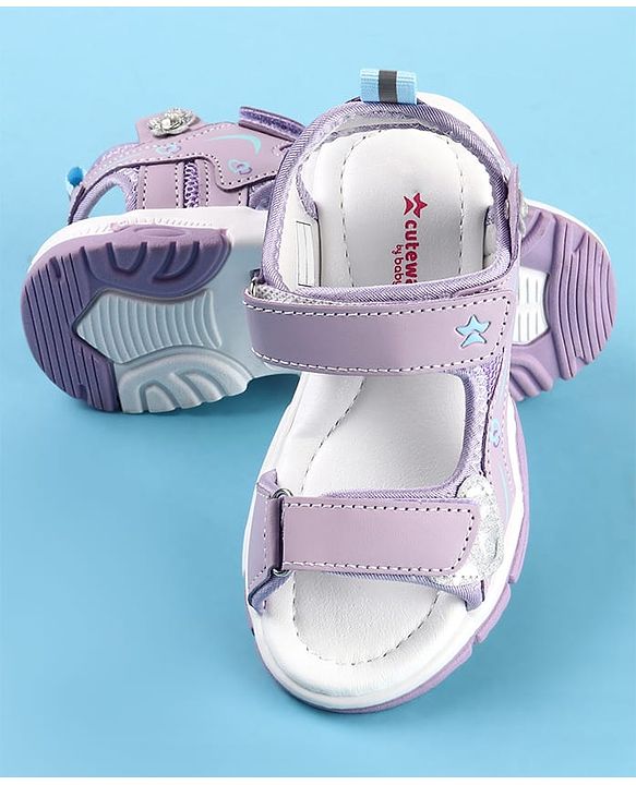 Cute Walk by Babyhug Velcro Closure Sandals with Floral Applique - Pink