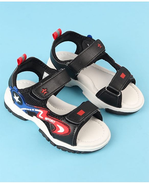 Cute Walk by Babyhug Velcro Closure Sandals with Applique - Black