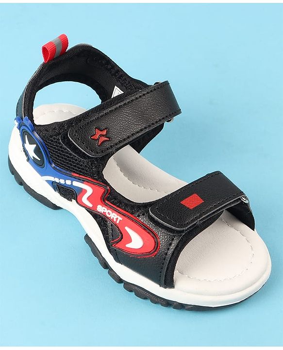 Cute Walk by Babyhug Velcro Closure Sandals with Applique - Black