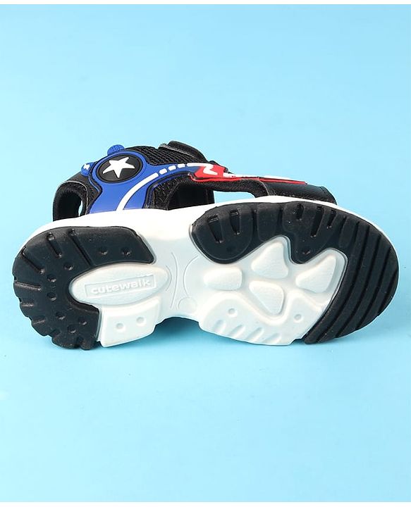 Cute Walk by Babyhug Velcro Closure Sandals with Applique - Black