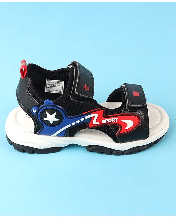 Cute Walk by Babyhug Velcro Closure Sandals with Applique - Black
