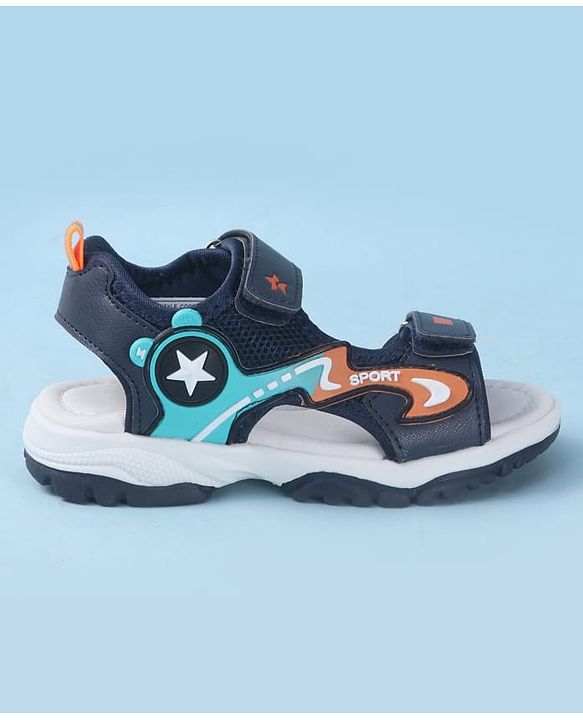 Cute Walk by Babyhug Velcro Closure Sandals with Applique - Black