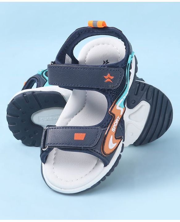 Cute Walk by Babyhug Velcro Closure Sandals with Applique - Black