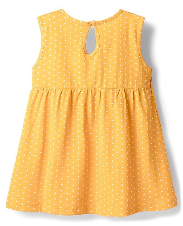 Babyhug Cotton Knit Onepiece Dress Polka Dot Multi Color 3-6 Months
