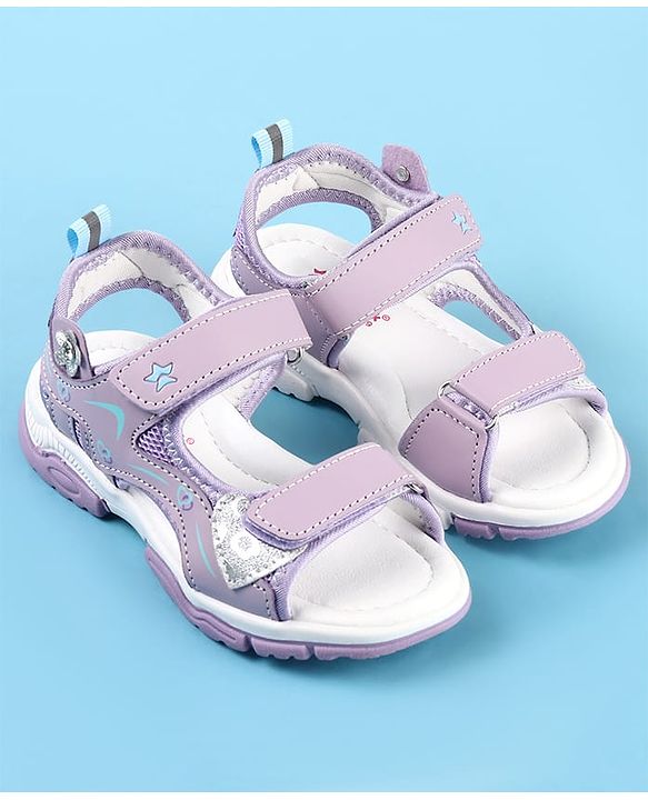 Cute Walk by Babyhug Velcro Closure Sandals with Floral Applique - Pink