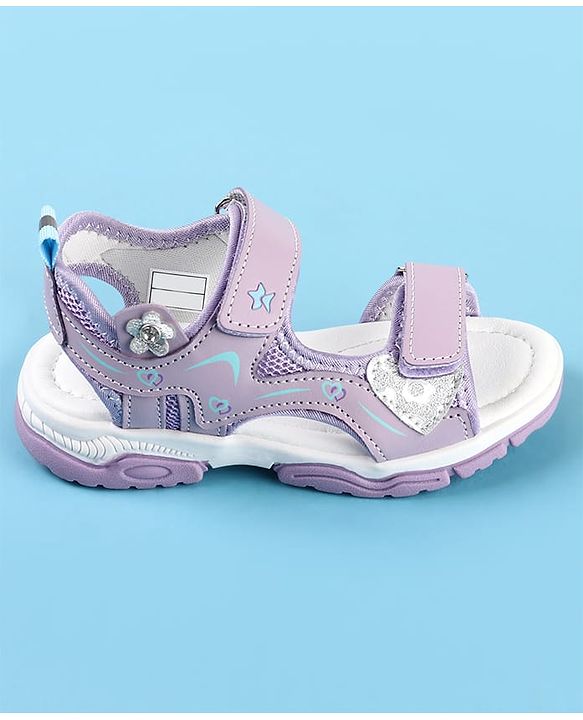 Cute Walk by Babyhug Velcro Closure Sandals with Floral Applique - Pink