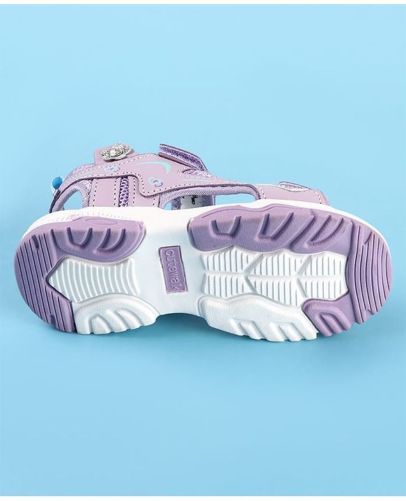 Cute Walk by Babyhug Velcro Closure Sandals with Floral Applique - Pink