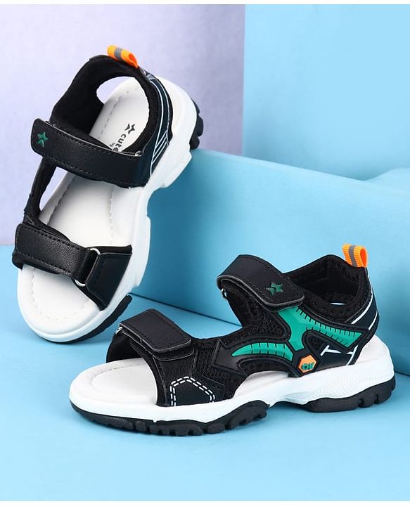 Cute Walk by Babyhug Velcro Closure Sandals with Applique -  Black