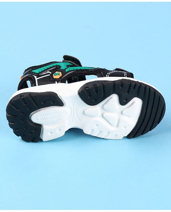 Cute Walk by Babyhug Velcro Closure Sandals with Applique -  Black