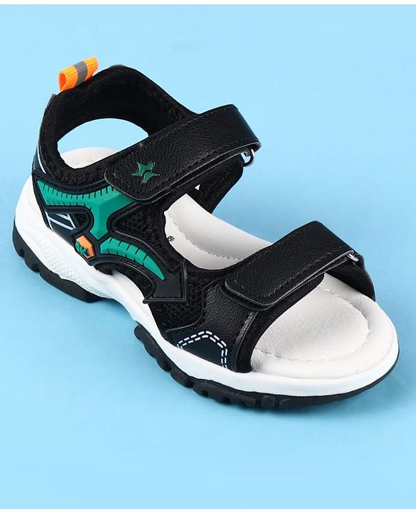 Cute Walk by Babyhug Velcro Closure Sandals with Applique -  Black