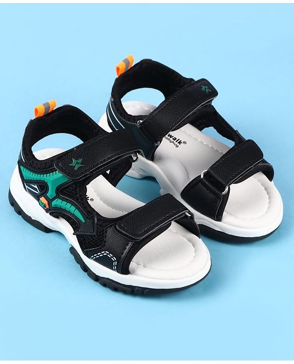 Cute Walk by Babyhug Velcro Closure Sandals with Applique -  Black