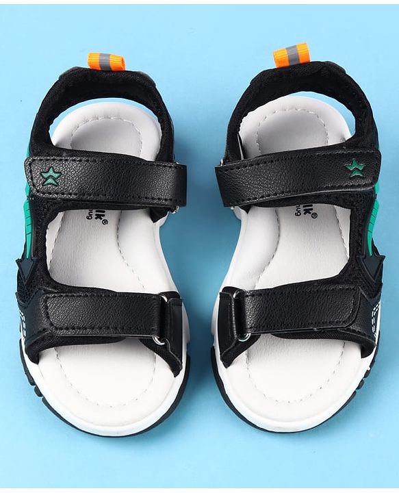 Cute Walk by Babyhug Velcro Closure Sandals with Applique -  Black