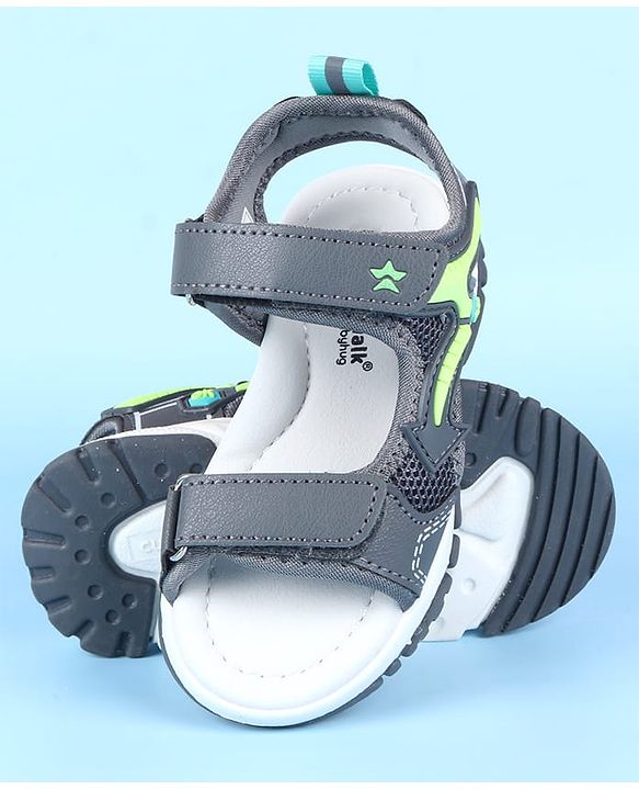 Cute Walk by Babyhug Velcro Closure Sandals with Applique -  Black