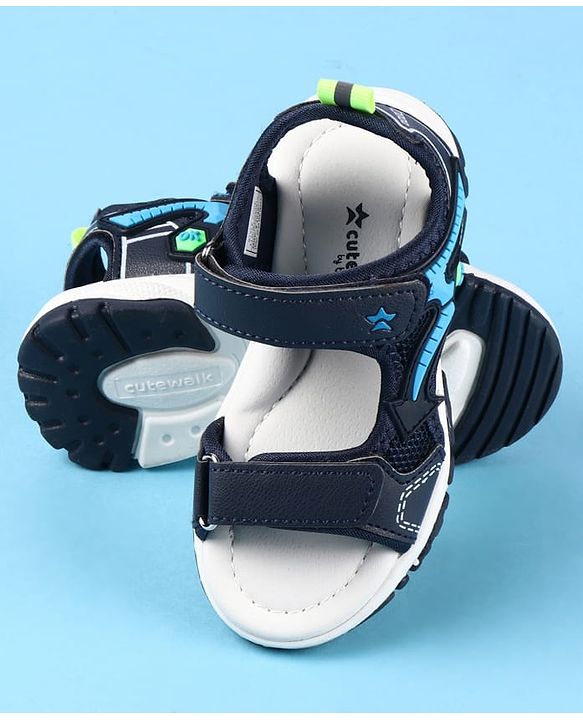 Cute Walk by Babyhug Velcro Closure Sandals - Grey