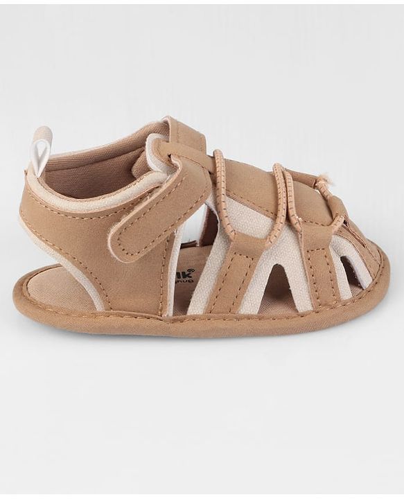 Cute Walk by Babyhug Velcro Closure Solid Colour Booties - Brown