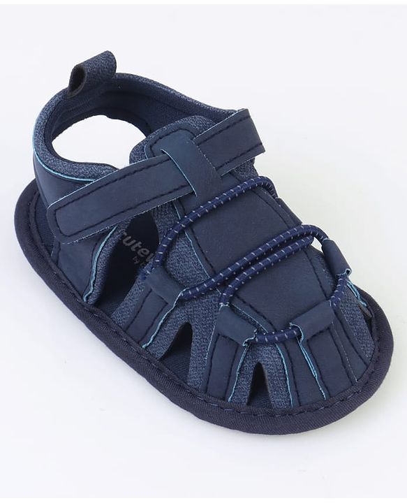 Cute Walk by Babyhug Velcro Closure Solid Colour Booties - Brown
