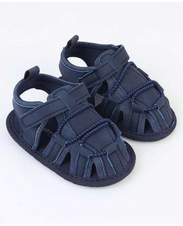 Cute Walk by Babyhug Velcro Closure Solid Colour Booties - Brown