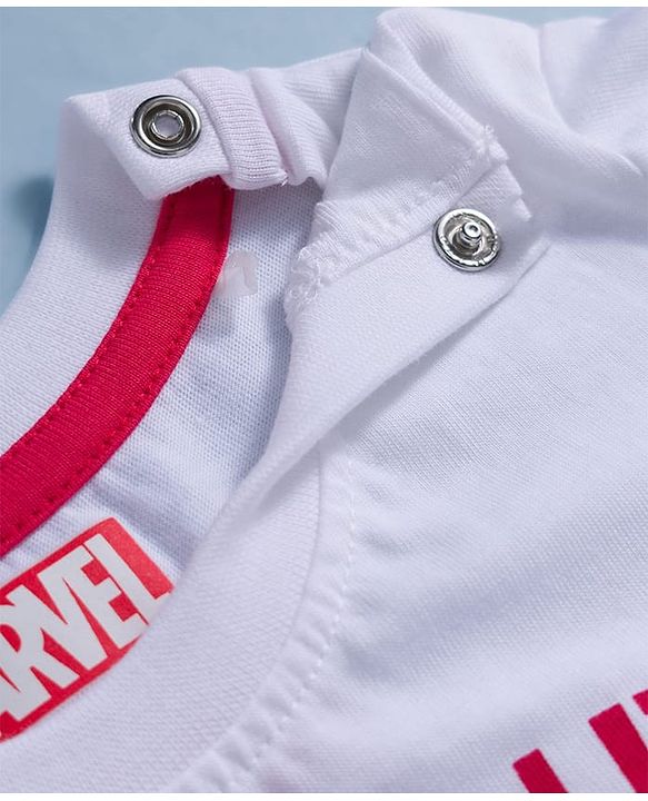 Babyhug Marvel Single Jersey Knit Half Sleeves T-Shirt With Spiderman Graphics - White