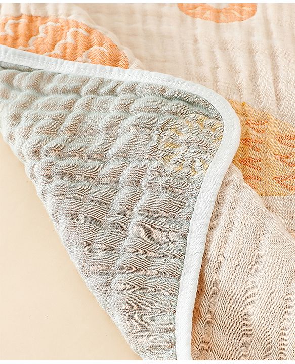 Babyhug 100% Pure Cotton Six Layer Baby Blanket Space Print  Super Soft & Absorbent| All Season Blanket| New Born Gifting| Bath Towel, Wrapper, Feeding Towel| Machine Washable- Blue