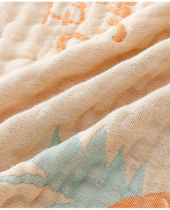 Babyhug 100% Pure Cotton Six Layer Baby Blanket Space Print  Super Soft & Absorbent| All Season Blanket| New Born Gifting| Bath Towel, Wrapper, Feeding Towel| Machine Washable- Blue