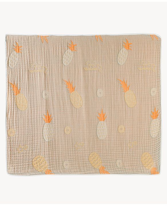 Babyhug 100% Pure Cotton Six Layer Baby Blanket Space Print  Super Soft & Absorbent| All Season Blanket| New Born Gifting| Bath Towel, Wrapper, Feeding Towel| Machine Washable- Blue