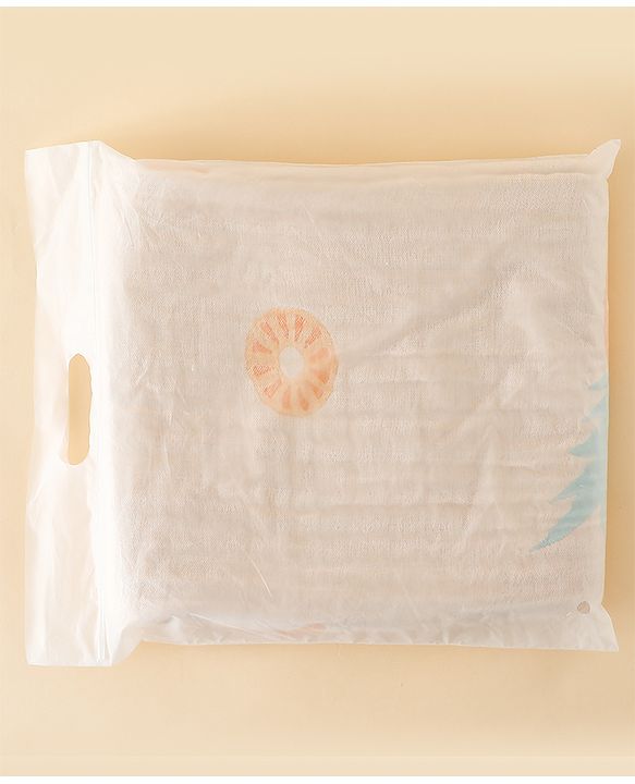 Babyhug 100% Pure Cotton Six Layer Baby Blanket Space Print  Super Soft & Absorbent| All Season Blanket| New Born Gifting| Bath Towel, Wrapper, Feeding Towel| Machine Washable- Blue