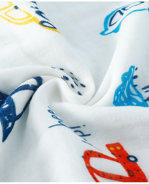 Babyhug 6 Layer Muslin Wash Cloth 100% Cotton| High Absorbency| Ultra Soft| Feeding & Diapering Essential| Machine Washable & Re-usable| Bath & Toweling Pack of 5 - Multicolour