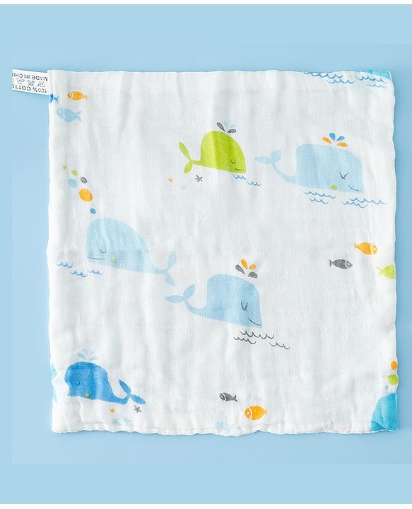 Babyhug 6 Layer Muslin Wash Cloth 100% Cotton| High Absorbency| Ultra Soft| Feeding & Diapering Essential| Machine Washable & Re-usable| Bath & Toweling Pack of 5 - Multicolour