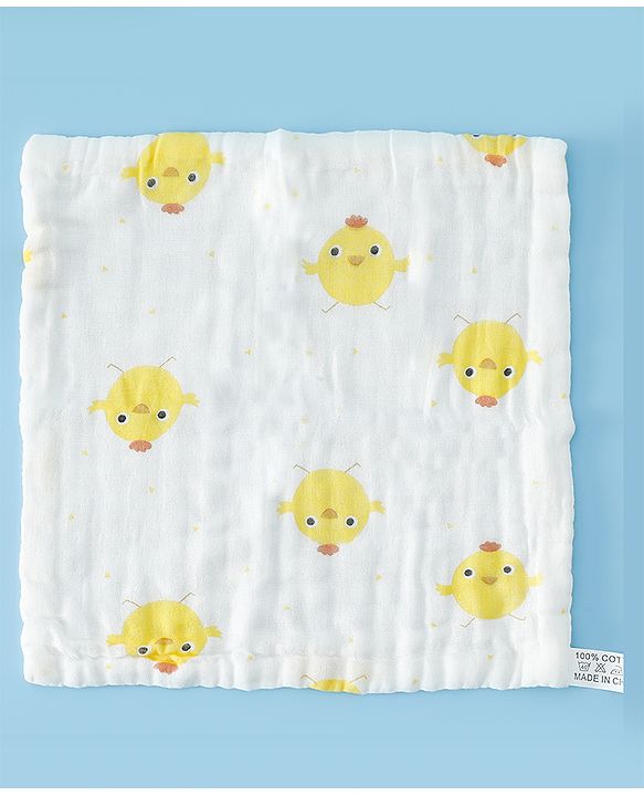 Babyhug 6 Layer Muslin Wash Cloth 100% Cotton| High Absorbency| Ultra Soft| Feeding & Diapering Essential| Machine Washable & Re-usable| Bath & Toweling Pack of 5 - Multicolour