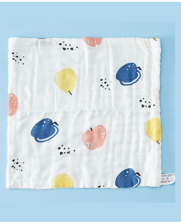 Babyhug 6 Layer Muslin Wash Cloth 100% Cotton| High Absorbency| Ultra Soft| Feeding & Diapering Essential| Machine Washable & Re-usable| Bath & Toweling Pack of 5 - Multicolour