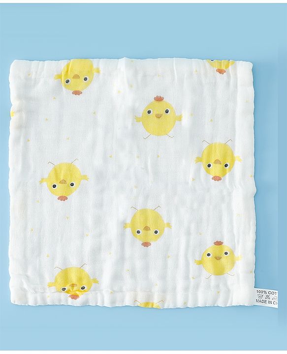 Babyhug 6 Layer Muslin Wash Cloth 100% Cotton| High Absorbency| Ultra Soft| Feeding & Diapering Essential| Machine Washable & Re-usable| Bath & Toweling Pack of 5 - Multicolour