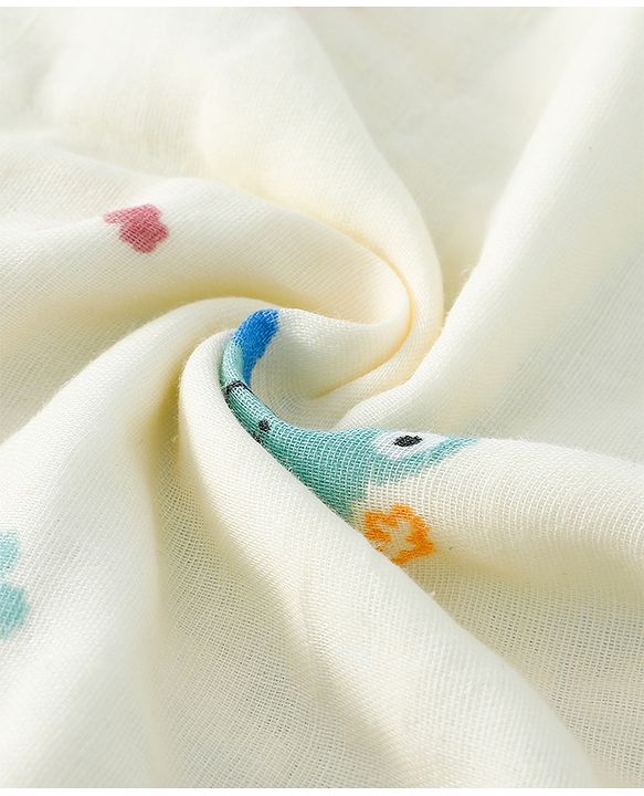Babyhug 6 Layer Muslin Wash Cloth  100% Cotton High Absorbency Ultra Soft Feeding & Diapering Essential Machine Washable & Re-usable Bath & Toweling Pack of 5 - Multicolour