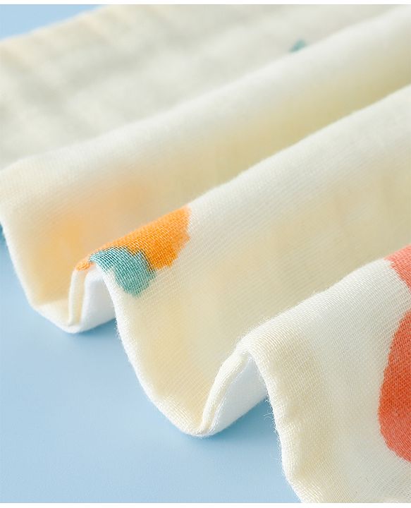 Babyhug 6 Layer Muslin Wash Cloth  100% Cotton High Absorbency Ultra Soft Feeding & Diapering Essential Machine Washable & Re-usable Bath & Toweling Pack of 5 - Multicolour