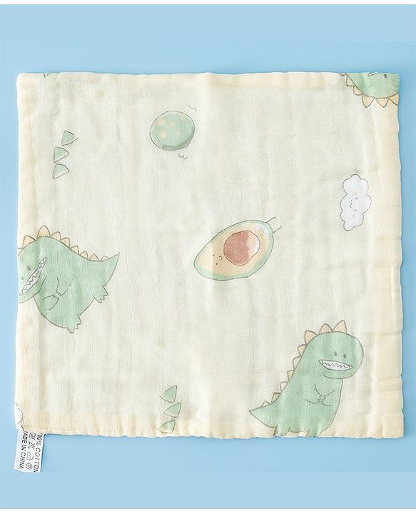 Babyhug 6 Layer Muslin Wash Cloth  100% Cotton High Absorbency Ultra Soft Feeding & Diapering Essential Machine Washable & Re-usable Bath & Toweling Pack of 5 - Multicolour