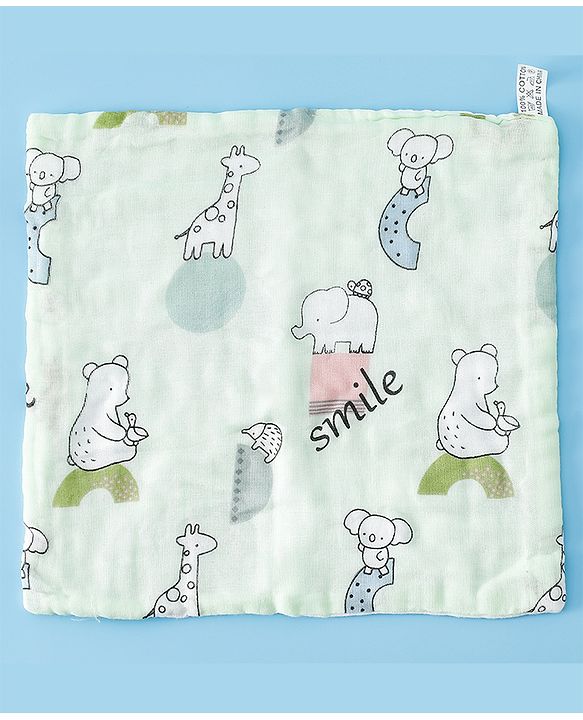 Babyhug 6 Layer Muslin Wash Cloth  100% Cotton High Absorbency Ultra Soft Feeding & Diapering Essential Machine Washable & Re-usable Bath & Toweling Pack of 5 - Multicolour
