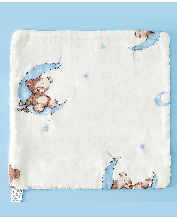 Babyhug 6 Layer Muslin Wash Cloth  100% Cotton High Absorbency Ultra Soft Feeding & Diapering Essential Machine Washable & Re-usable Bath & Toweling Pack of 5 - Multicolour