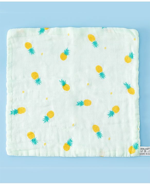 Babyhug 6 Layer Muslin Wash Cloth  100% Cotton High Absorbency Ultra Soft Feeding & Diapering Essential Machine Washable & Re-usable Bath & Toweling Pack of 5 - Multicolour