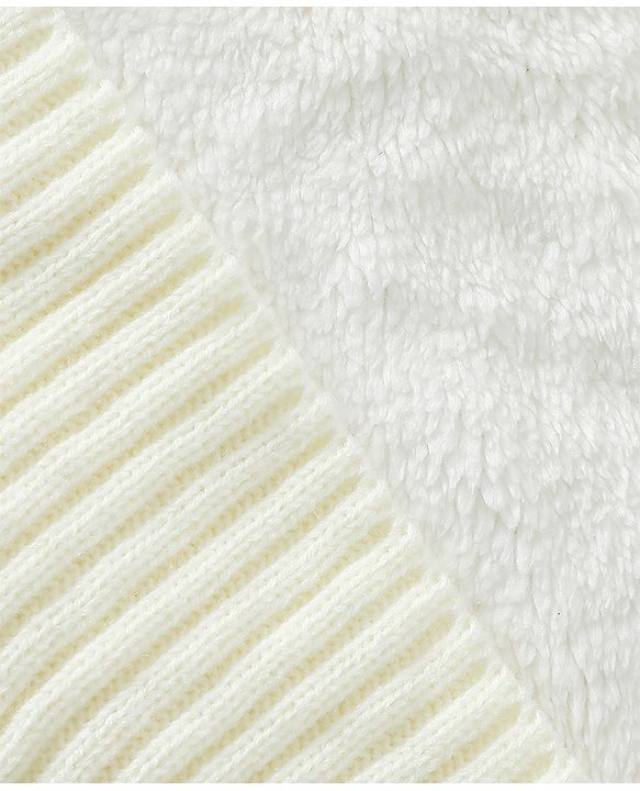 Babyhug Premium Hooded Knitted Blanket Sleeping Bag with Soft Fur Lining| Light Weight| Warm & Cozy Winter Wrapper| Machine Washable| Button Closure| 0 to 12 months| New Born Gifting - Grey