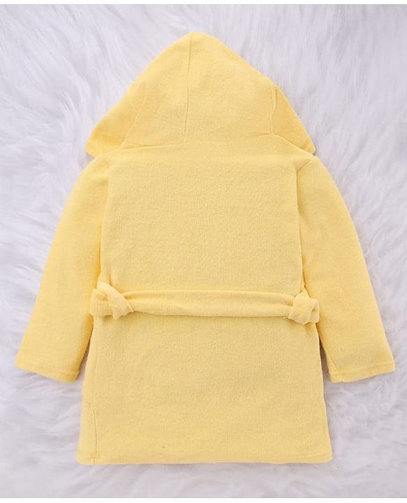 Babyhug Disney Terry Knit Hooded Bathrobe with Pockets & Lion King Graphics - Yellow
