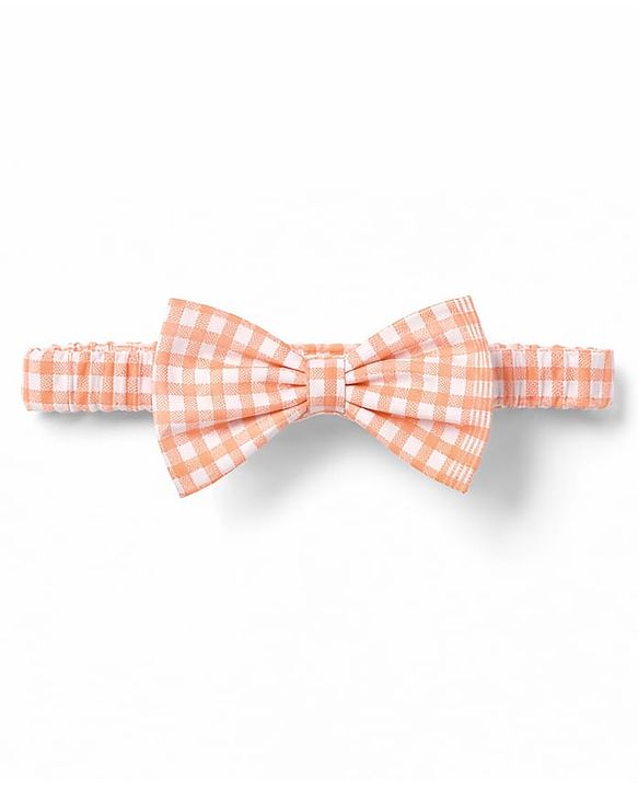 Babyhug Cotton Woven Half Sleeves Checked Frock With Bloomer & Headband - Pink