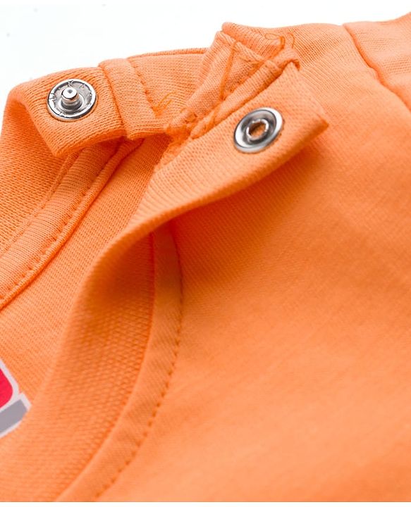 Babyhug Cotton Knit Half Sleeves T-Shirt & Shorts Night Suit with Bunny Print - Orange