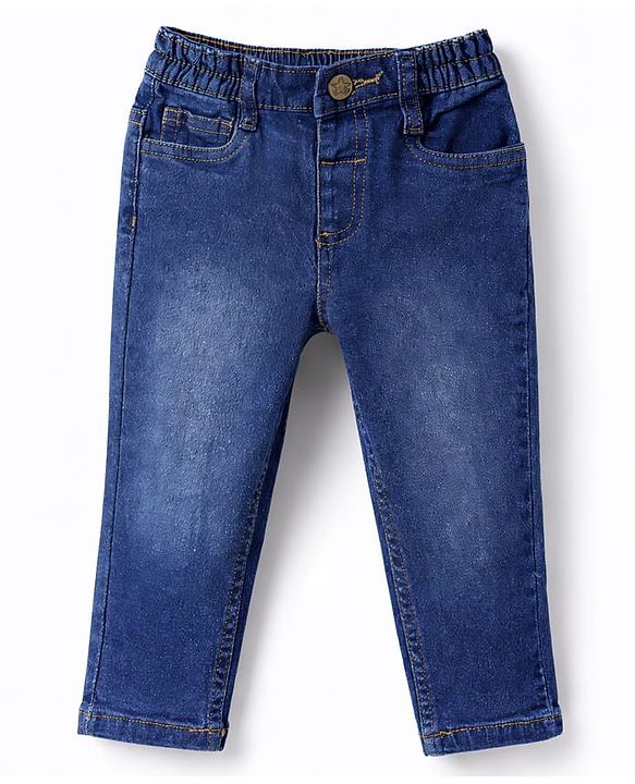 Babyhug Cotton Woven Full Sleeves Checks Shirt & Denim Jeans Set - Blue