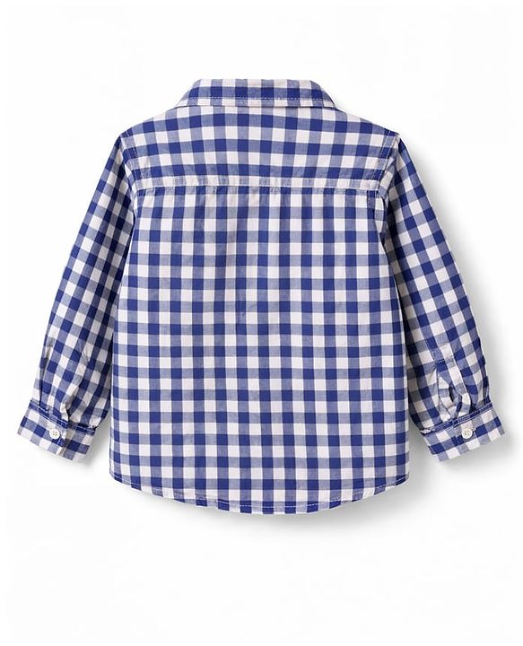 Babyhug Cotton Woven Full Sleeves Checks Shirt & Denim Jeans Set - Blue