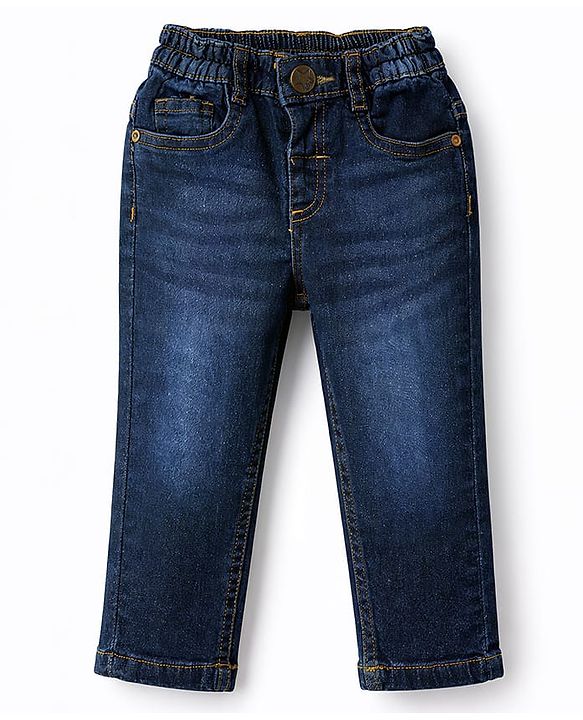 Babyhug Cotton Woven Full Sleeves Shirt & Denim Jeans Set With Checks - Yellow & Blue
