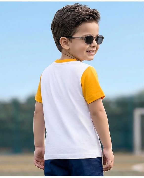 Babyhug 100% Cotton Knit Half Sleeves Sports Theme Printed T-Shirt - Multicolour