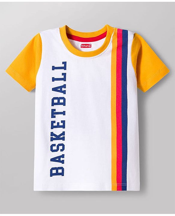 Babyhug 100% Cotton Knit Half Sleeves Sports Theme Printed T-Shirt - Multicolour