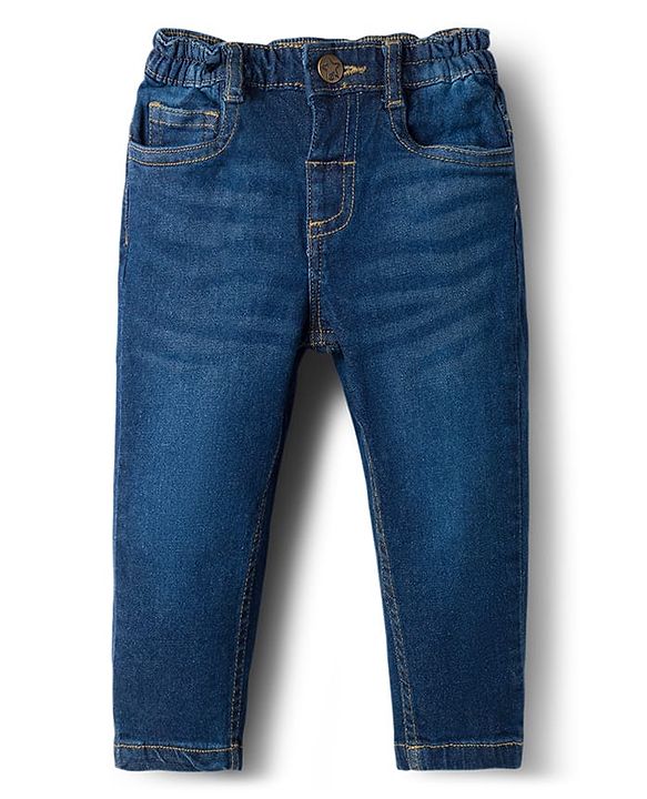 Babyhug Cotton Woven Full Sleeves Checkered Shirt & Denim Jeans Set - Blue