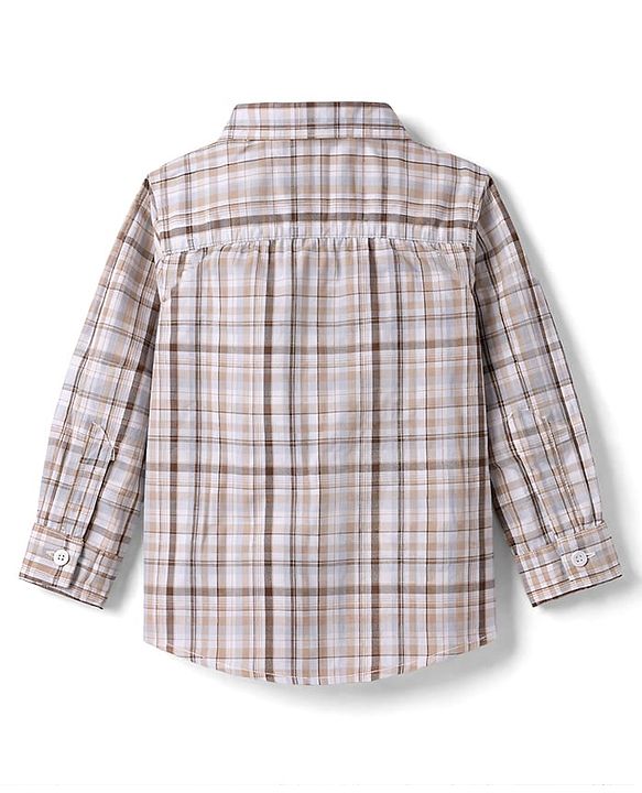 Babyhug Cotton Woven Full Sleeves Checks Shirt & Lounge Pant Set - Multicolor