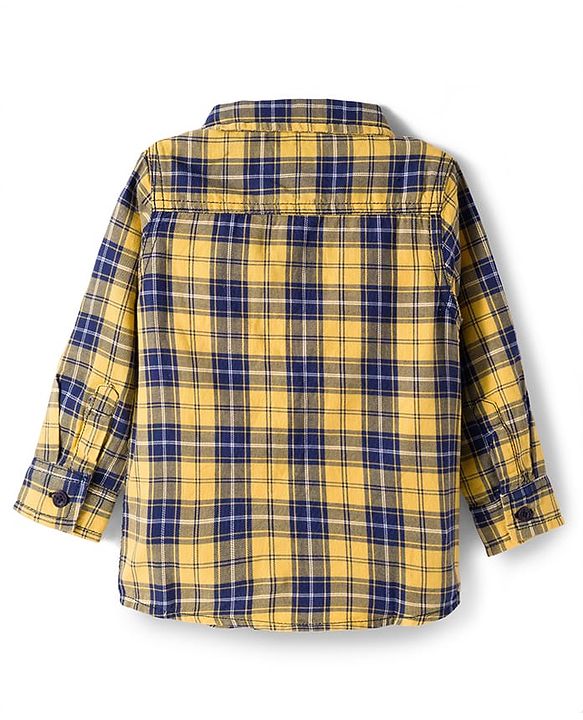 Babyhug Cotton Woven Full Sleeves Checks Shirt & Denim Jeans Set - Multicolor