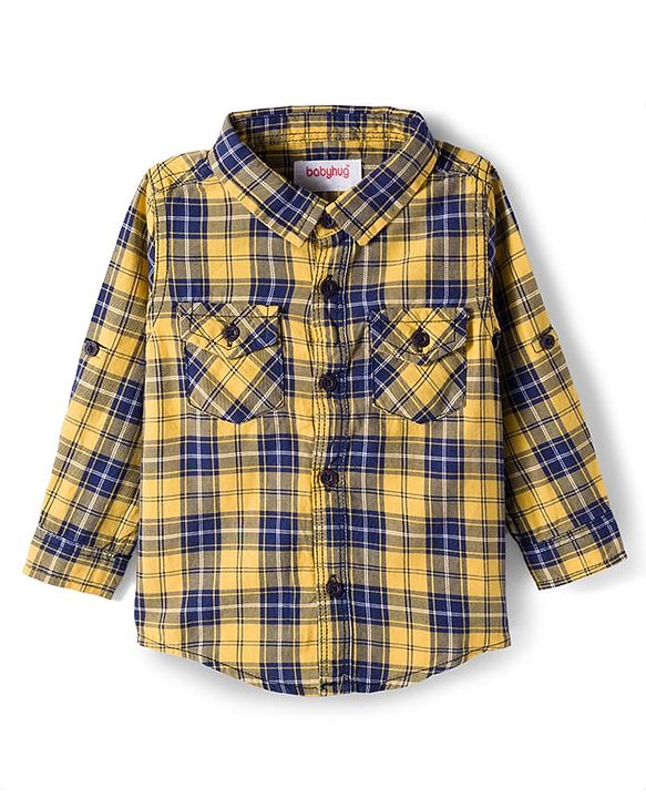 Babyhug Cotton Woven Full Sleeves Checks Shirt & Denim Jeans Set - Multicolor